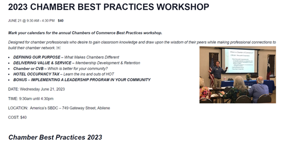 Chamber Best Practices 2023