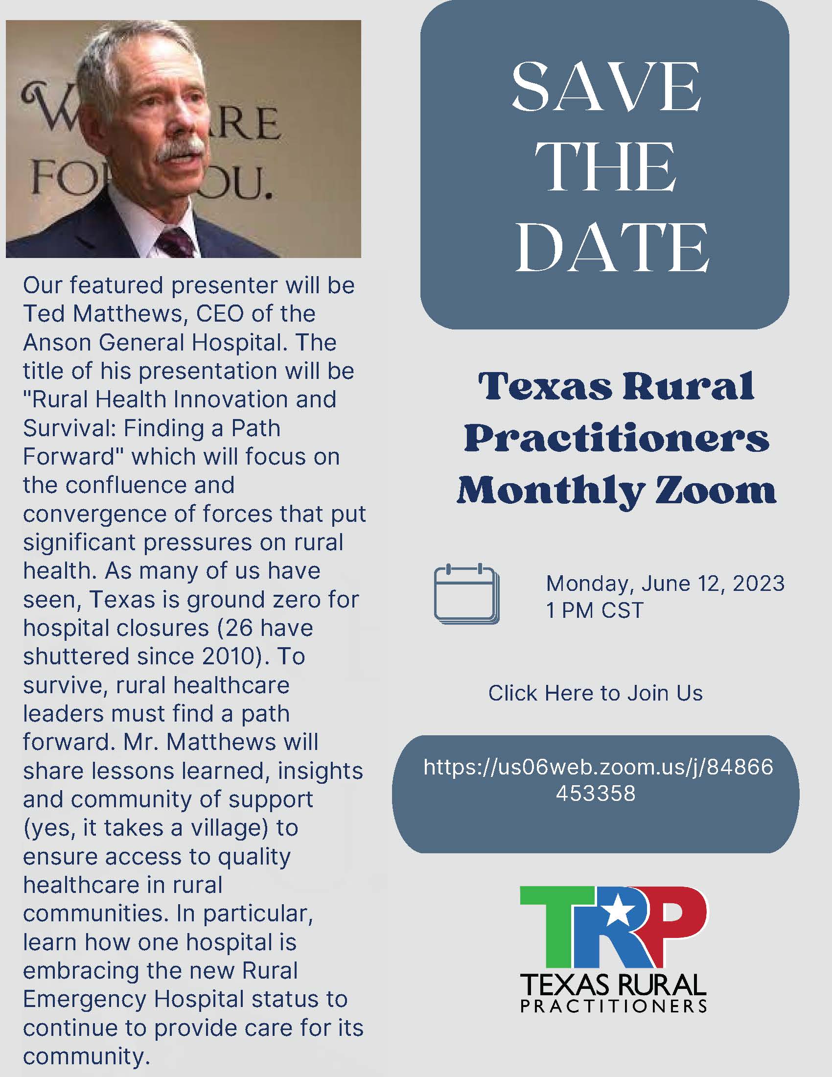 Texas Rural Practitioners Monthly Zoom Meeting